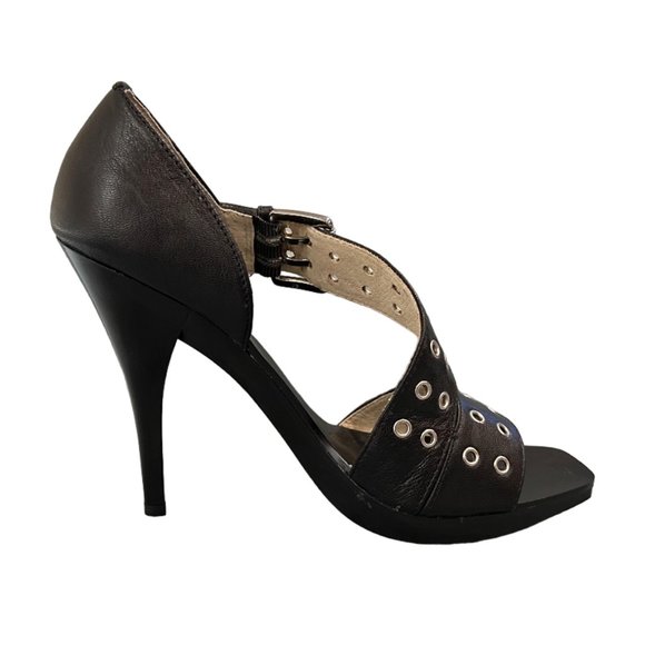 NWOB MICHAEL MICHAEL KORS OPEN-TOE CROSSOVER STRAPS PUMP - Picture 6 of 8